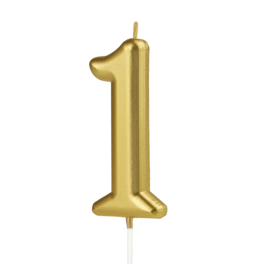 Gold number 1 candle