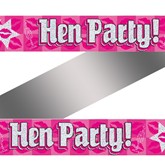 Hen Party Pink Holographic Foil Banner