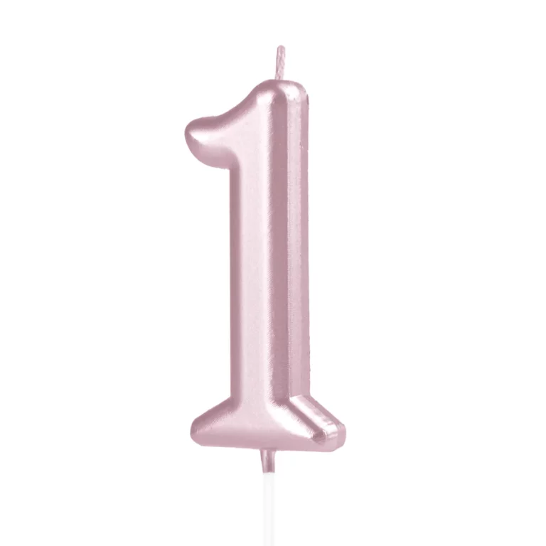 Rose gold numeral candle 1