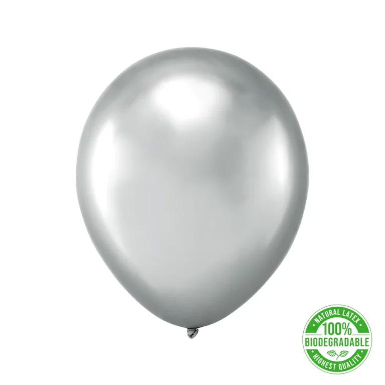 Balloon Biodegradable chrome silver 12 inches