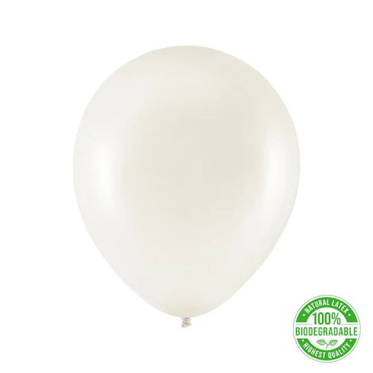 Balloon Biodegradable metallic pearl white 12 inches