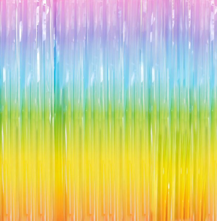 Pastel rainbow party curtain 100x250cm