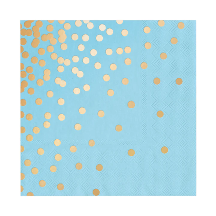 Blue napkins with golden dots 10 pcs.