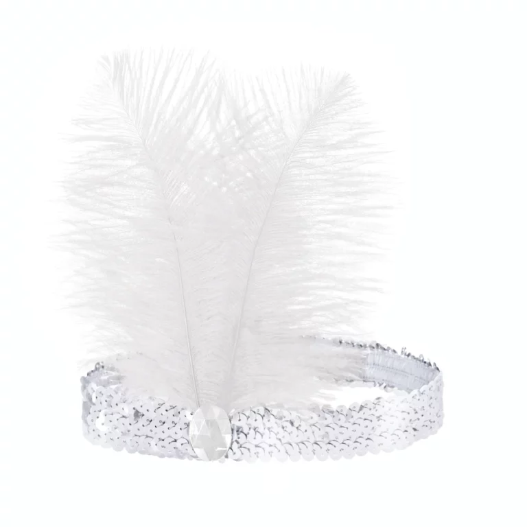 Silver headband from the 1920s with feathers