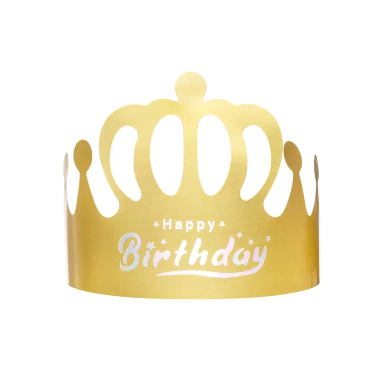 Happy Birthday gold paper crown