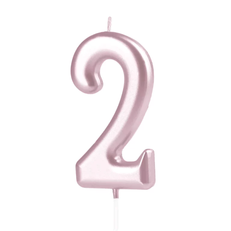 Rose gold numeral candle 2