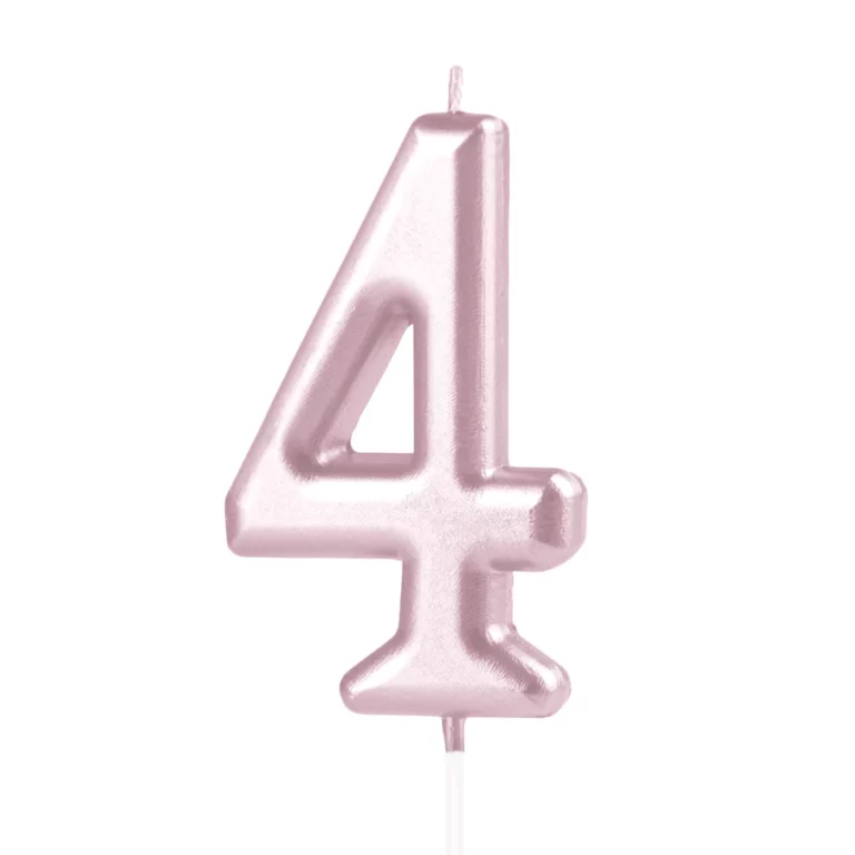 Rose gold numeral candle 4