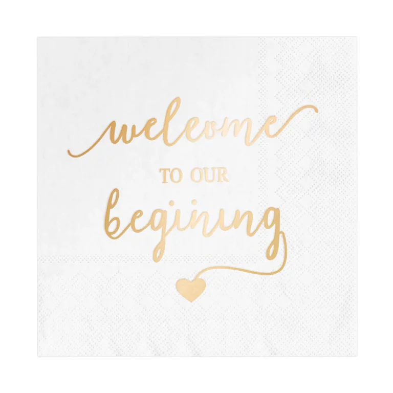Welcometo our beginning napkins, white, 10 pcs