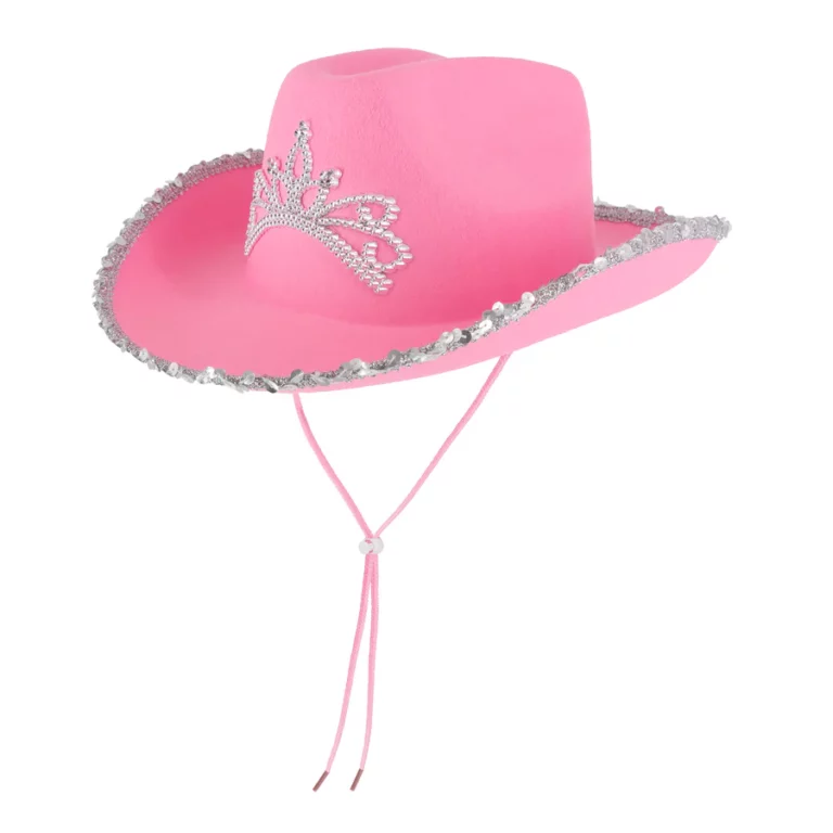 Cowboy hat with tiara pink