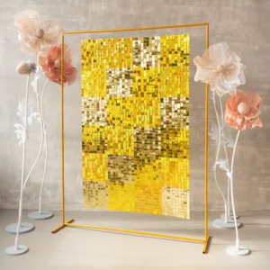 Sequin panel squares gold glitter 30x30cm